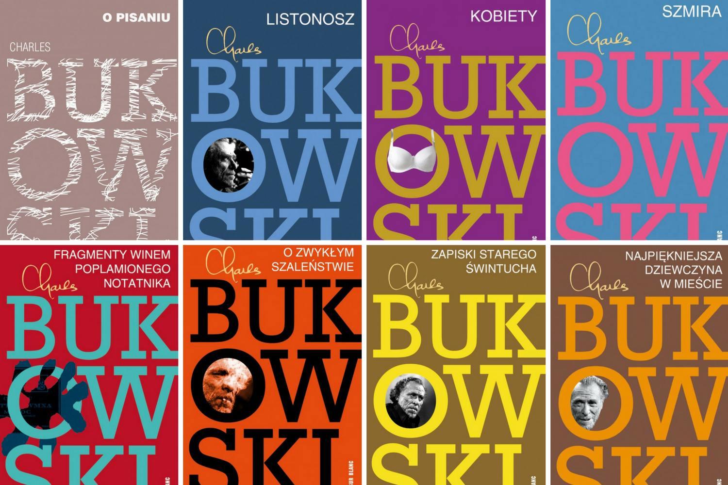 okładki książek Bukowskiego